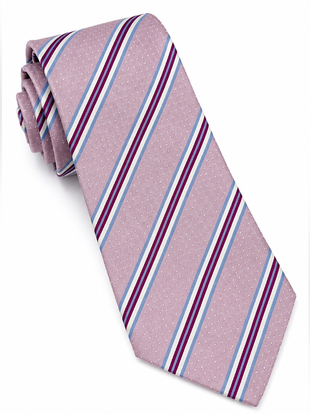 Paul Smith 100% Silk Pink Lilac Striped Tie Made in Italy